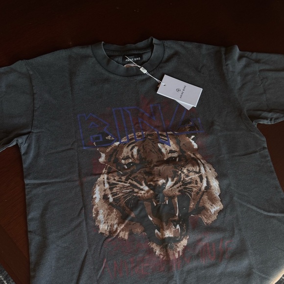 Anine Bing Charcoal Tiger Graphic Tee - Picture 1 of 4